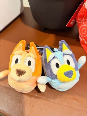 Kids Plush Character Pajama Slippers - Orange & Blue